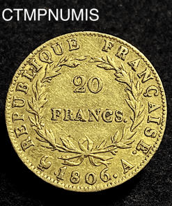 ,MONNAIE,20,FRANCS,OR,NAPOLEON,EMPEREUR,1806,PARIS,