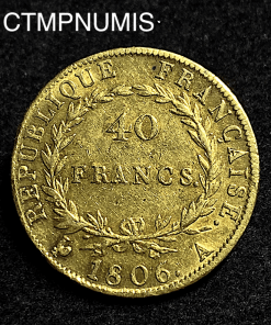 ,MONNAIE,REPUBLIQUE,40,FRANCS,OR,NAPOLEON,EMPEREUR,1806,PARIS,