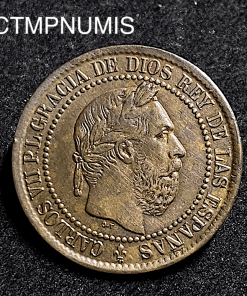 ,MONNAIE,ESPAGNE,5,CENTIMOS,CHARLES,VII,1875,