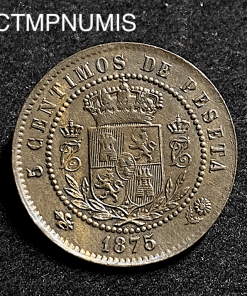 ,MONNAIE,ESPAGNE,5,CENTIMOS,CHARLES,VII,1875,