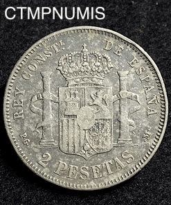 ,MONNAIE,ESPAGNE,2,PESETAS,ARGENT,ALPHONSE,XIII,1892,