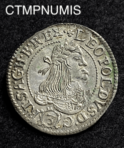 ,MONNAIE,HONGRIE,3,KREUZER,ARGENT,LEOPOLD,1661,