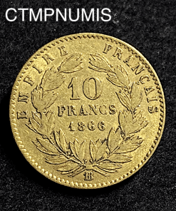 ,MONNAIE,EMPIRE,10,FRANCS,OR,NAPOLEON,1866,BB,STRASBOURG,