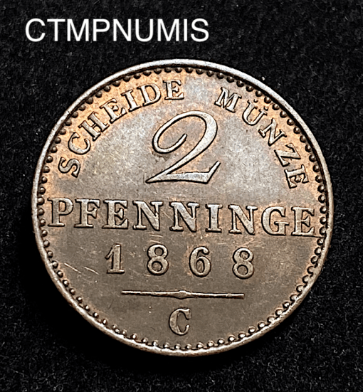 ,MONNAIE,ALLEMAGNE,PRUSSE,2,PFENNIG,1868,