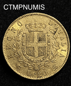 ,MONNAIE,ITALIE,20,LIRE,OR,1866,T,TURIN,