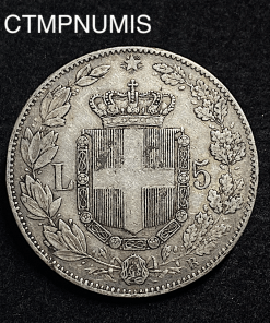 ,MONNAIE,ITALIE,5,LIRE,ARGENT,UMBERTO,1879,ROME,