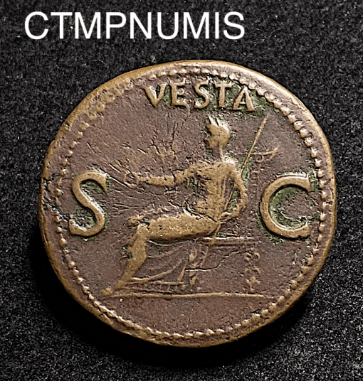 ,MONNAIE,ROMAINE,AS,CALIGULA,VESTA,EMPIRE,