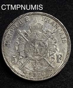 ,MONNAIE,EMPIRE,5,FRANCS,ARGENT,NAPOLEON,1870,