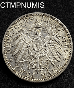 ,MONNAIE,ALLEMAGNE,BADEN,2,MARK,ARGENT,1906,