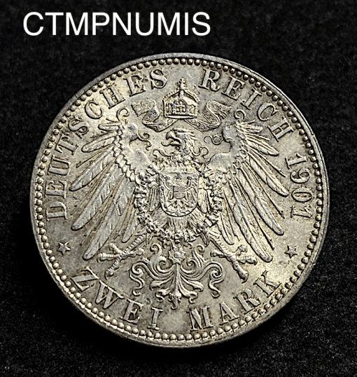 ,MONNAIE,ALLEMAGNE,PRUSSE,2,MARK,ARGENT,1901,