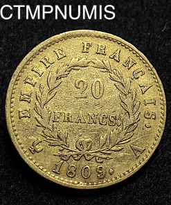 ,MONNAIE,EMPIRE,20,FRANCS,OR,NAPOLEON,1809,A,