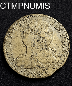 ,MONNAIE,REVOLUTION,2,SOLS,LOUIS,XVI,CONSTITUTION,1792,T,SAUMUR,