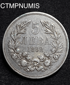 ,MONNAIE,BULGARIE,5,LEVA ,ARGENT,1892,