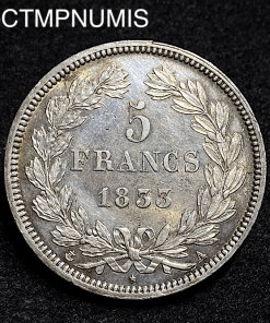 ,MONNAIE,ROYALE,5,FRANCS,ARGENT,LOUIS,PHILIPPE,1833,SPL,