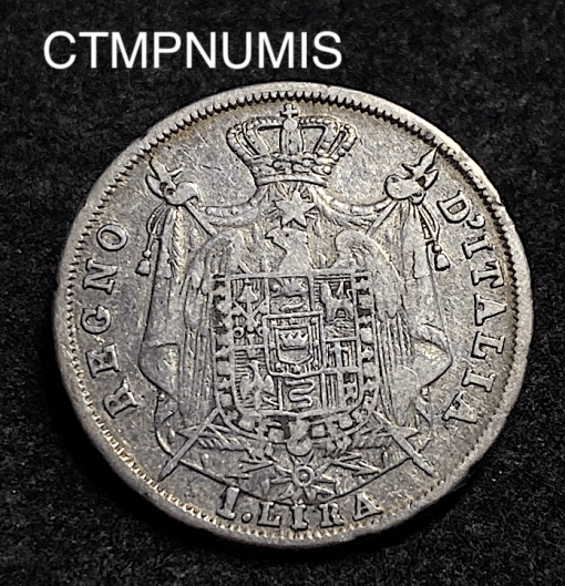 ,MONNAIE,ITALIE,1,LIRE,ARGENT,NAPOLEON,IMPERATORE,1812,M,MILAN,