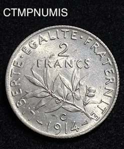 ,MONNAIE,2,FRANCS,ARGENT,SEMEUSE,1914,C,CASTELSARRAZIN,