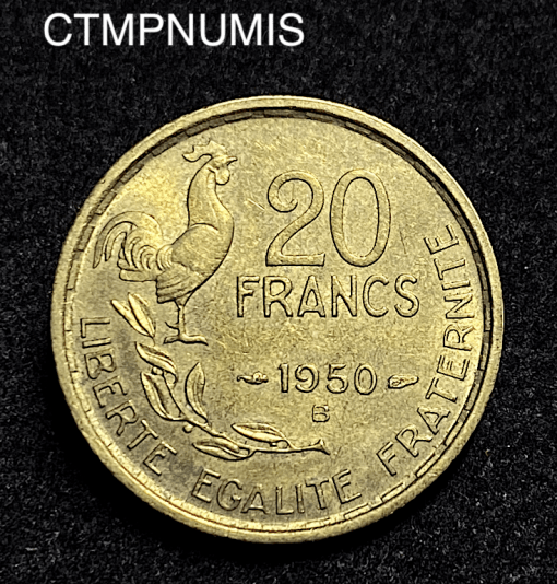 ,MONNAIE,20,FRANCS,GEORGES,GUIRAUD,1950,B,