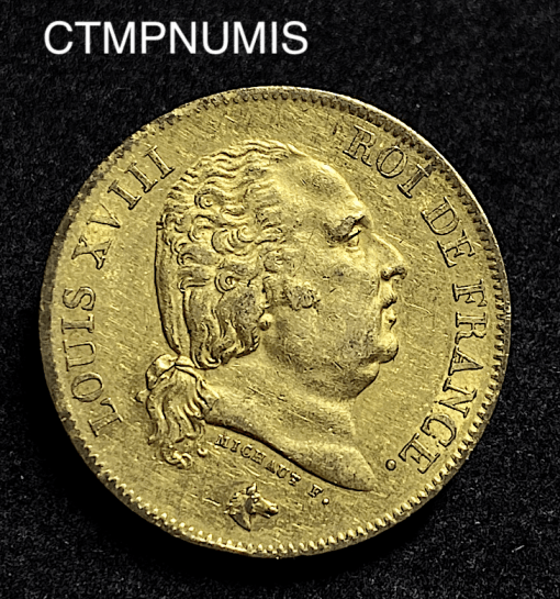 ,MONNAIE,ROYALE,LOUIS,XVIII,40,FRANCS,OR,1816,