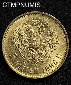 ,MONNAIE,RUSSIE,5,ROUBLE,OR,NICOLAS,II,1898,