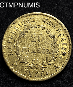 ,MONNAIE,20,FRANCS,OR,NAPOLEON,EMPEREUR,1808,