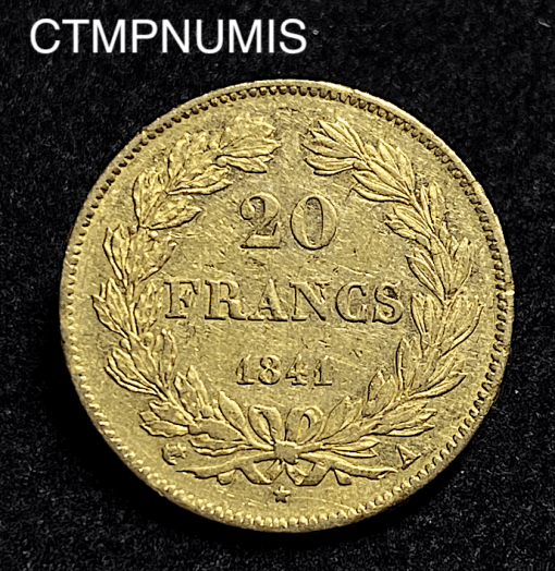 ,MONNAIE,ROYALE,LOUIS,PHILIPPE,20,FRANCS,OR,1841,