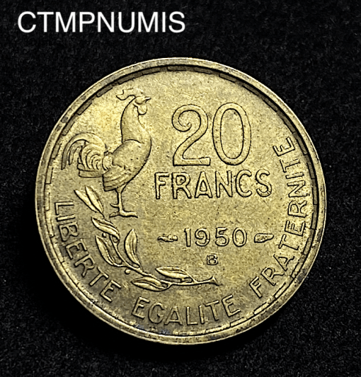 ,MONNAIE,20,FRANCS,GEORGES,GUIRAUD,1950,B,4,PLUMES,