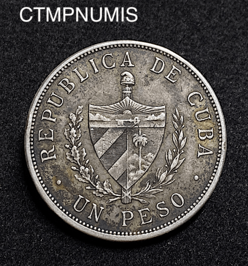 ,MONNAIE,CUBA,1,PESO,ARGENT,1915,