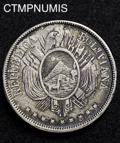 ,MONNAIE,BOLIVIE,1,BOLIVIANO,ARGENT,1873,