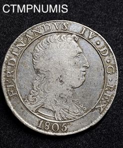 ,MONNAIE,ITALIE,NAPLES,PIASTRE,120,GRANA,ARGENT,1805,