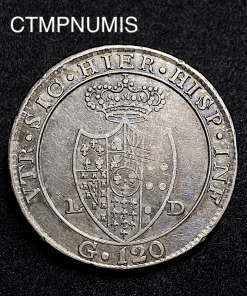 ,MONNAIE,ITALIE,NAPLES,PIASTRE,120,GRANA,ARGENT,1805,