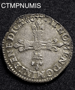 ,MONNAIE,ROYALE,LOUIS,XIV,1/4,ECU,ARGENT,1644,9,RENNES,