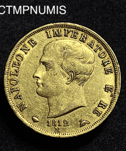 ,MONNAIE,40,LIRE,OR,NAPOLEON,EMPEREUR,1812,M,MILAN,