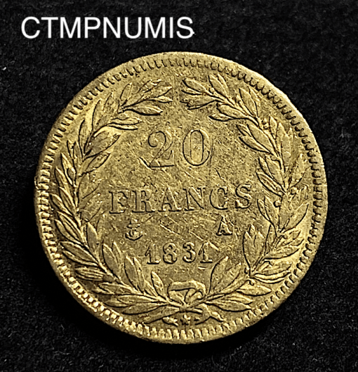 ,MONNAIE,ROYALE,LOUIS,PHILIPPE,1831,20,FRANCS,OR,