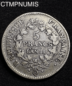 ,MONNAIE,REVOLUTION,5,FRANCS,ARGENT,UNION,ET,FORCE,AN,11,Q,PERPIGNAN,