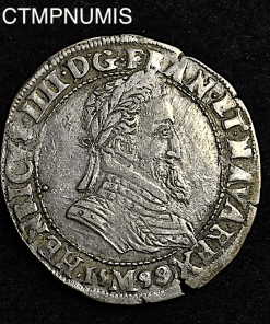 ,MONNAIE,ROYALE,HENRI,IV,1/2,FRANC,ARGENT,1588,M,TOULOUSE,