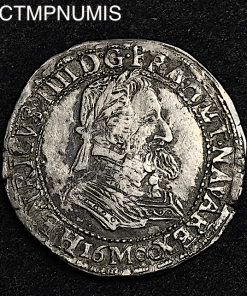 MONNAIE ROYALE HENRI IV 1/2 FRANC ARGENT 1600 M TOULOUSE