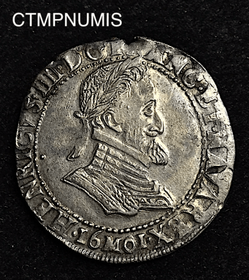 ,MONNAIE,ROYALE,HENRI,IV,1/2,FRANC,ARGENT,1601,M,TOULOUSE,