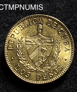 ,MONNAIE,CUBA,2,PESOS,OR,1916,
