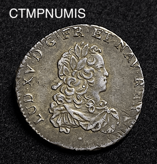 ,MONNAIE,ROYALE,LOUIS,XV,1/3,ECU,FRANCE,1722,O,RIOM,