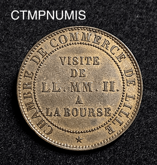 ,5,CENTIMES,NAPOLEON,III,VISITE,BOURSE,1853,LILLE,