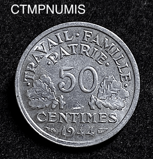 ,ETAT,FRANCAIS,50,CENTIMES,1944,C,FRANCISQUE,