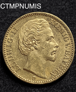 ,MONNAIE,ALLEMAGNE,BAVIERE,LOUIS,20,MARK,OR,1873,