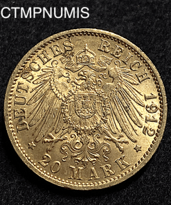 ,MONNAIE,ALLEMAGNE,BADEN,20,MARK,OR,1912,