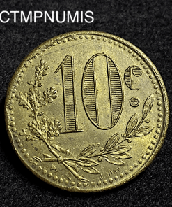 ,MONNAIE,ALGERIE,ESSAI,10,CENTIMES,1919,LAITON,