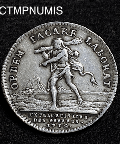 ,JETON,ARGENT,LOUIS,XIV,EXTRAORDINAIRE,GUERRES,1712,