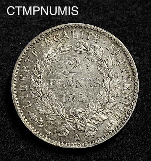 ,MONNAIE,2,FRANCS,CERES,ARGENT,1881,