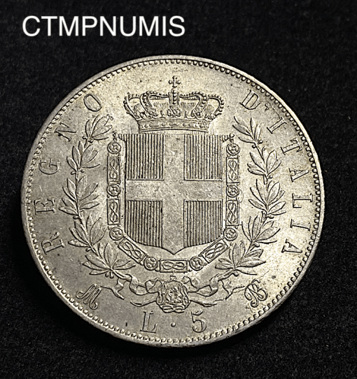 ,ITALIE,5,LIRE,ARGENT,1869,M,MILAN,
