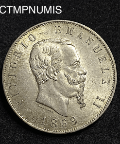 ,ITALIE,5,LIRE,ARGENT,1869,M,MILAN,