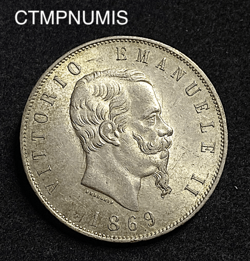 ,ITALIE,5,LIRE,ARGENT,1869,M,MILAN,