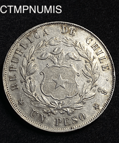 ,MONNAIE,CHILI,1,PESO,ARGENT,1855,SANTIAGO,